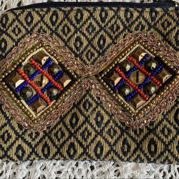 LOVE STITCH BOHEMIAN WOMEN CLUTCH MAKE UP BAG - Picture 3 of 16